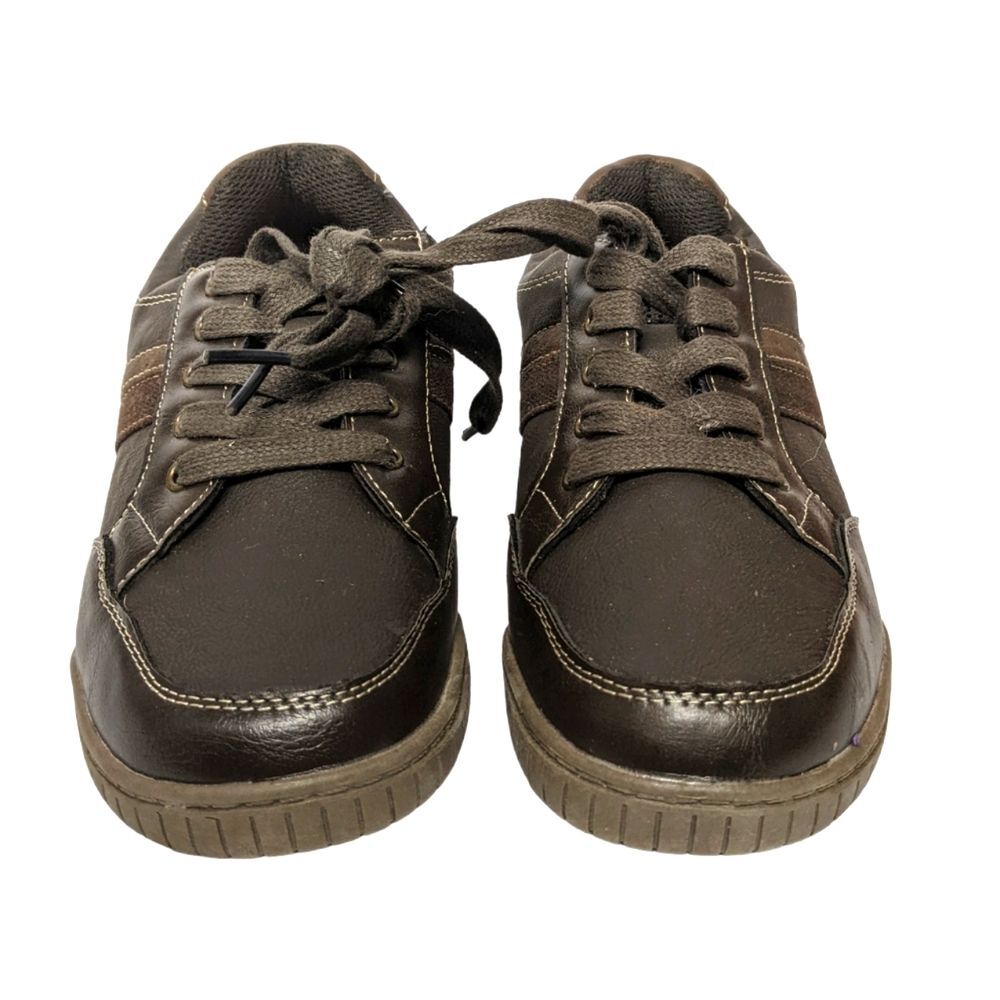 Route 66 Konrad Kids Sneakers Size 2M Faux Leather Shoes Brown Youth **New**